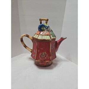 The Artesian Road Collection Tracy Porter Hand Painted Peacock Teapot & Lid EUC
